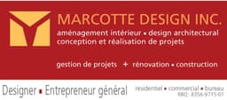 Logo Marcotte Design Inc., Entrepreneur général à Laval