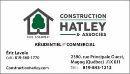 Logo Construction Hatley & Associés Inc., Entrepreneur général à Sherbrooke