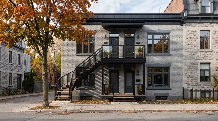 Duplex gris en automne